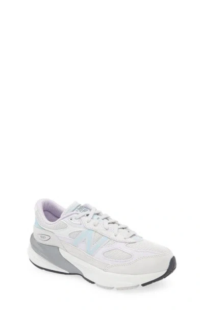 New Balance Kids' 990v6 Sneaker In Grey Matter/bright Lavender