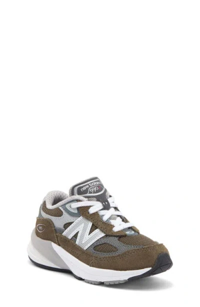 New Balance Kids' 990v6 Sneaker In Olive/grey