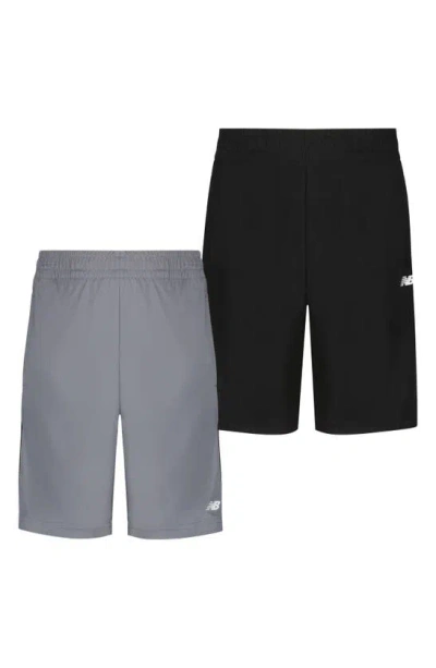 New Balance Kids' Assorted 2-pack Shorts In Gunmetal/ Black