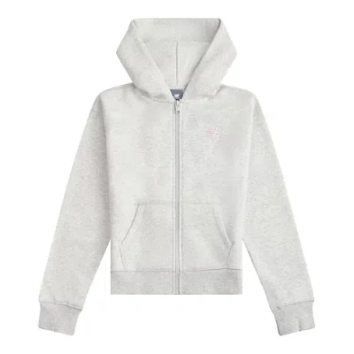 New Balance Kids' Bb Small Logo Full Zip Hoodie In Neutral
