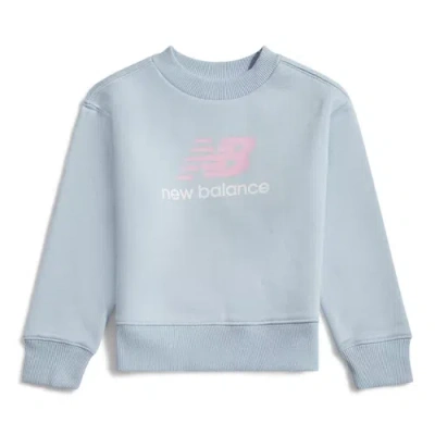 New Balance Kids' Bb Stacked Logo Crew Shirt In Blue