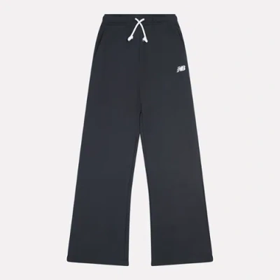 New Balance Kids' Brush Back Small Logo Wide Leg Pant In Blue