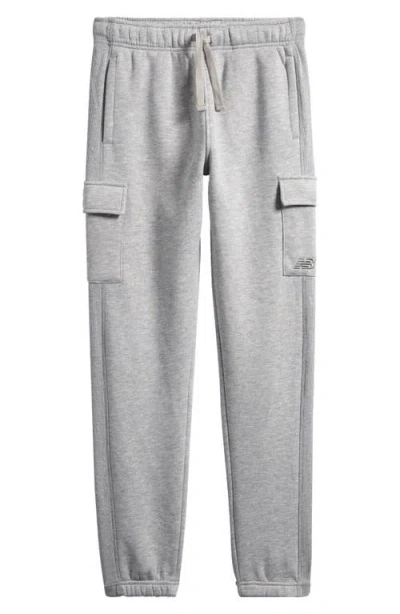 New Balance Kids' Fleece Cargo Joggers In Gray