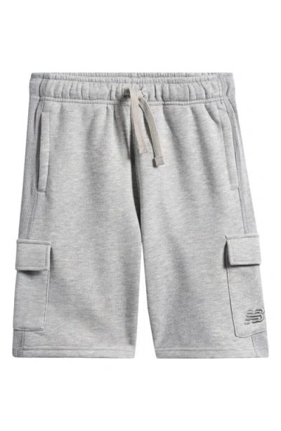 New Balance Kids' Fleece Cargo Shorts In Gray