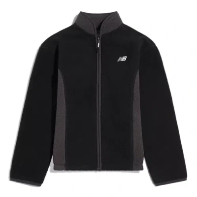 New Balance Kids' Fleece Full Zip Jacket In Black
