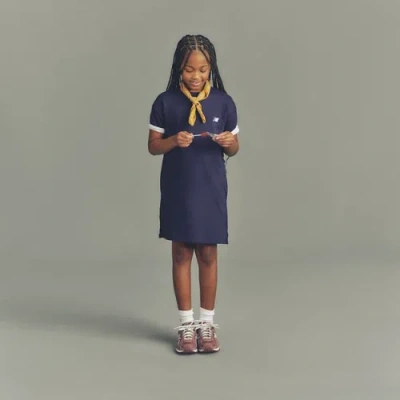 New Balance Kids' French Terry Dress In Grey