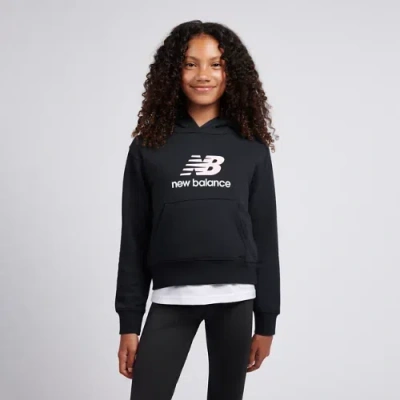 New Balance Kids' Ft Stacked Logo Hoodie In Black