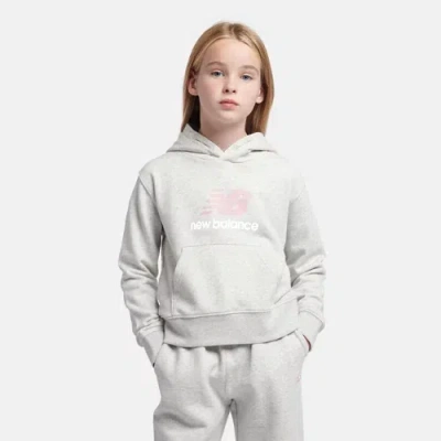 New Balance Kids' Ft Stacked Logo Hoodie In Gray