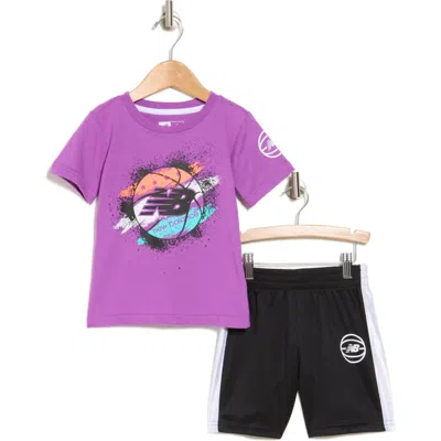 New Balance Kids' Graphic T-shirt & Basketball Shorts In Multi