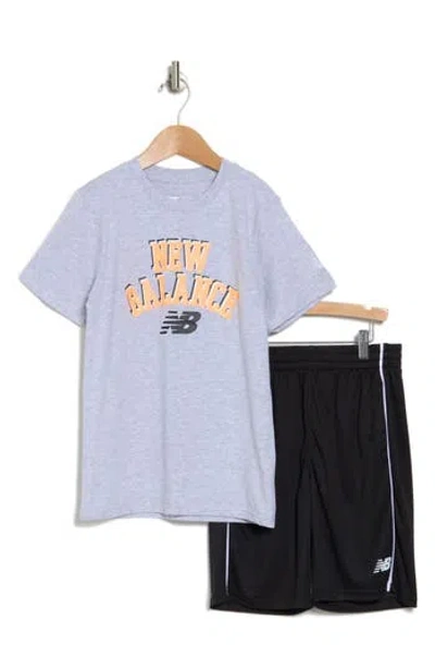 New Balance Kids' Graphic T-shirt & Basketball Shorts Set In Ath Grey Heather