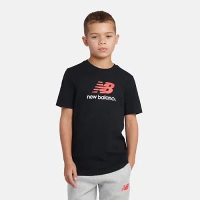 New Balance Kids' Jersey Stacked Logo T-shirt In Black