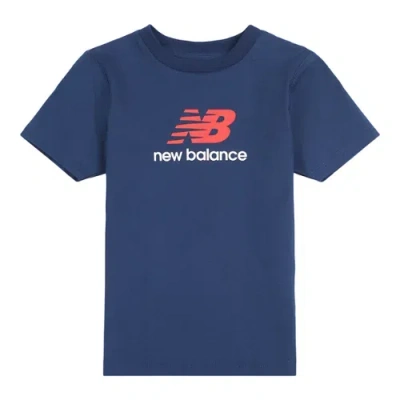 New Balance Kids' Jersey Stacked Logo T-shirt In Blue