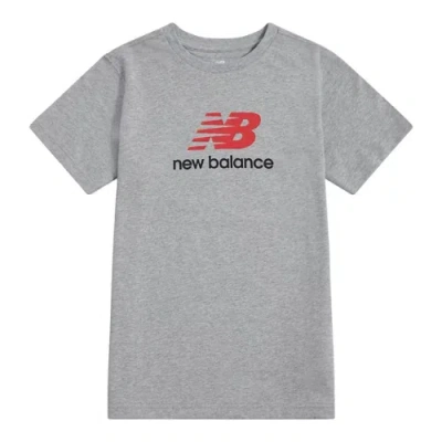 New Balance Kids' Jersey Stacked Logo T-shirt In Gray