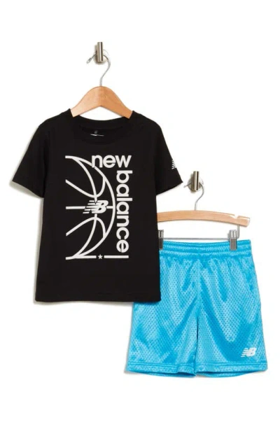 New Balance Kids' Logo Graphic T-shirt & Shorts Set In Black