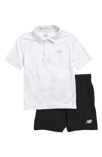 New Balance Kids' Polo & Shorts Set In White