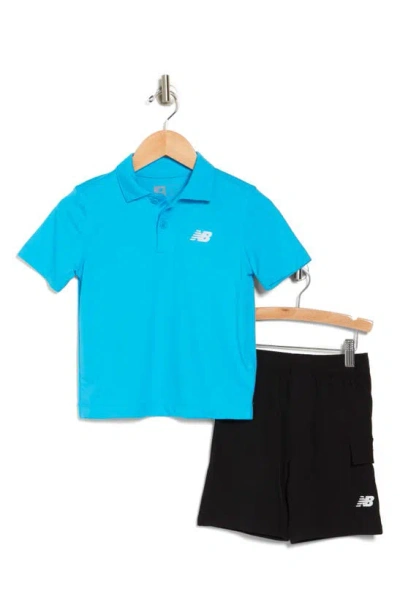 New Balance Kids' Polo & Shorts In Spice Blue