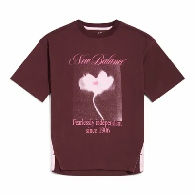 New Balance Kids' Rooted Floral Graphic T-shirt In Burgundy