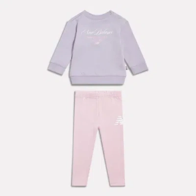 New Balance Kids' Script Graphic Crew & Legging Set In Multi