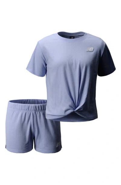 New Balance Kids' Short Sleeve Shirt & Shorts Set In Blue
