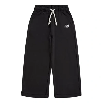 New Balance Kids' Small Logo Wide Leg Pant In Black