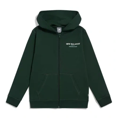 New Balance Kids' Sports Club Graphic Full Zip In Green