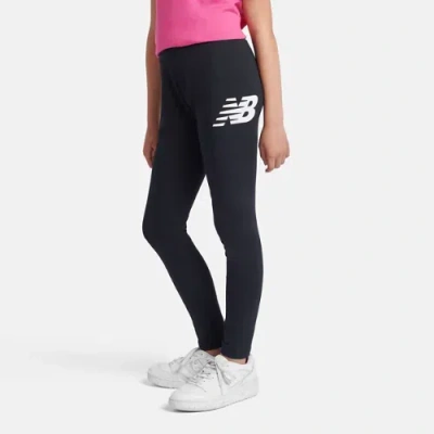 New Balance Kids' Stacked Logo Legging In Black