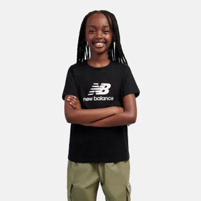 New Balance Kids' Stacked Logo T-shirt In Black