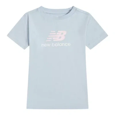 New Balance Kids' Stacked Logo T-shirt In Blue