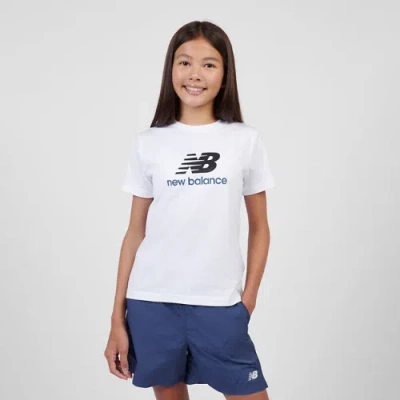 New Balance Kids' Stacked Logo T-shirt In White