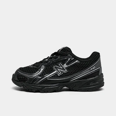 New Balance Babies'  Kids' Toddler 40 Stretch Lace Casual Shoes In Black/silver Metallic