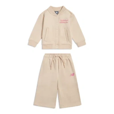 New Balance Kids' Varsity Bomber & Jogger Set In Neutral