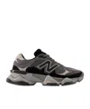 New Balance Layered Grey And Black Suede-mesh Sneakers In Brown