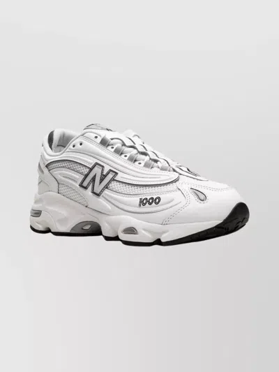 New Balance Lace-up Sneakers With Mesh Panels And Rubber Sole In White