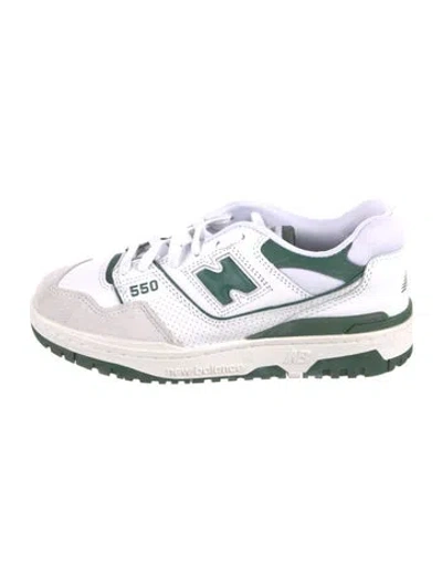 Pre-owned New Balance Leather Colorblock Pattern Sneakers In White