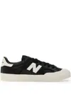 New Balance Leather N Logo Low-top Sneakers In Black