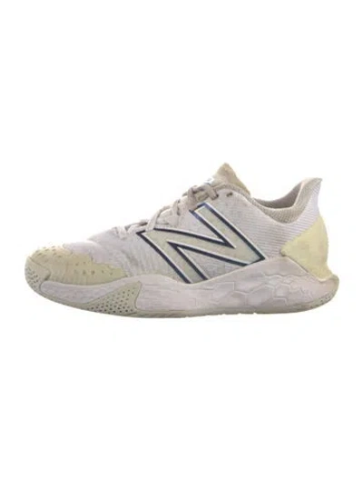 Pre-owned New Balance Leather Printed Sneakers In Gray