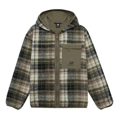 New Balance Lifestyle Cotton Jacket 'brown Black White' In Green