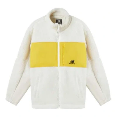 New Balance Lifestyle Cotton Warm Jacket 'white Yellow'