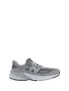 New Balance Grey Low Top Sneakers With Logo Detail In Suede And Tech Fabric Man In Cool Grey