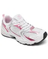 New Balance Little Girls 530 Casual Sneakers From Finish Line In White,pink Sugar