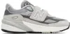 New Balance Little Kids Gray & Silver Fuelcell 990v6 Hook And Loop Sneakers In Grey/silver