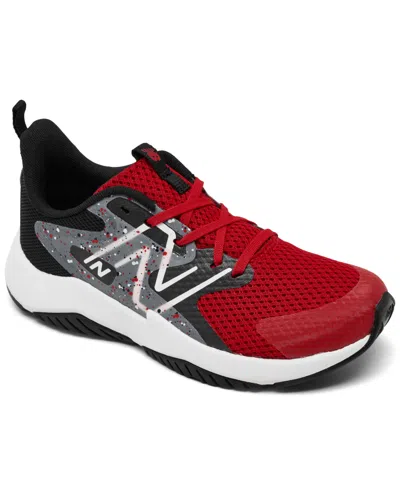 New Balance Rave Run V2 (little Kid) Kids Shoes Team Red/black/black Cement : 11 Little Kid W, Synthetic/textile In Multi