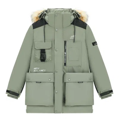 New Balance Logo Classic Down Jacket 'green Black'
