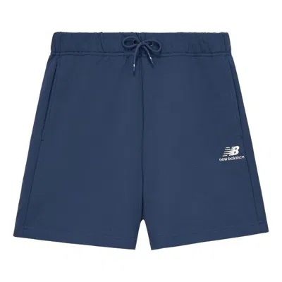 New Balance Logo Cotton Shorts 'blue'