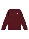 New Balance Logo Crew-neck Sweatshirt In Burgundy