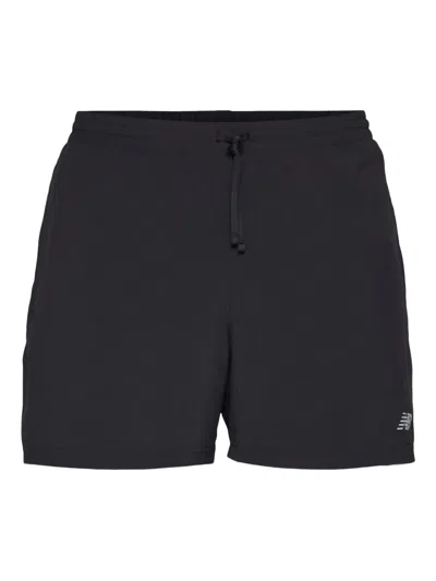 New Balance Logo-detail Running Shorts In Blue