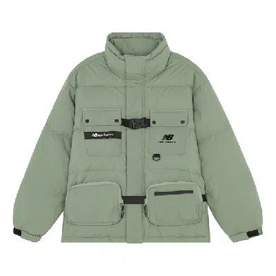 New Balance Logo Down Jacket 'green Black'