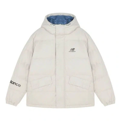 New Balance Logo Down Jacket 'white Blue'