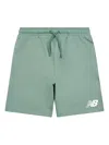 New Balance Logo Drawstring Shorts In Green