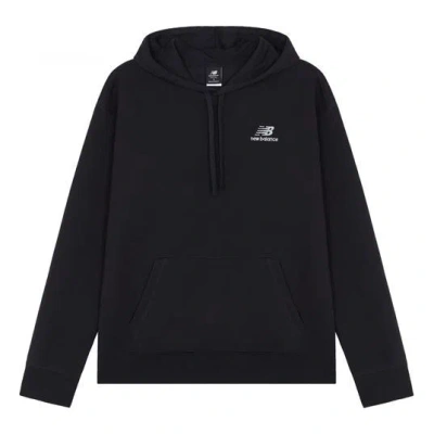 New Balance Logo Embroidered Drawstring Sports Pullover Couple Style Black